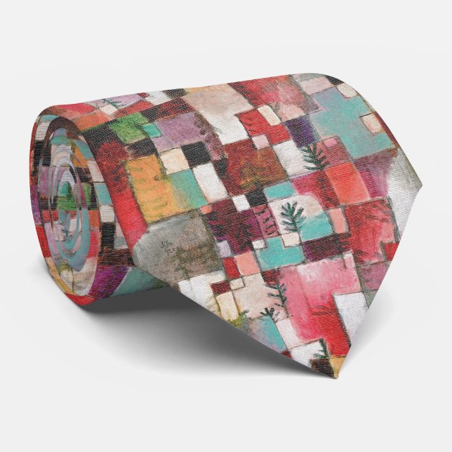 Color Rhythm – Abstract Art Grid Neck Tie (Rolled)
