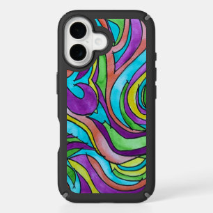 Color Rhythm-Psychedelic Abstract Art iPhone 16 Case