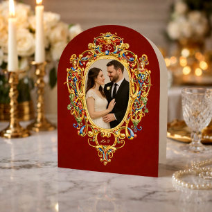 Color Rococo Cartouche Photo Template Wedding