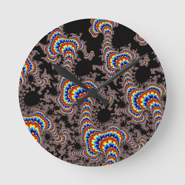 Color Run - Fractal Art Round Clock (Front)
