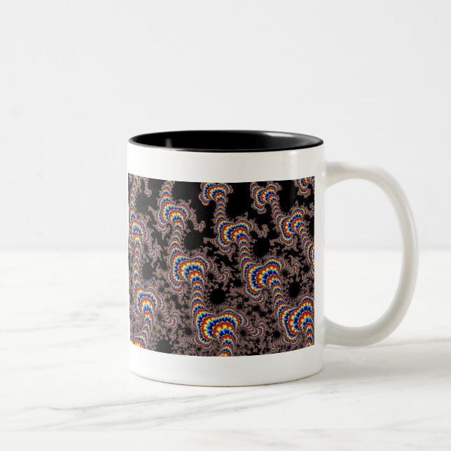 Color Run - Fractal Art Two-Tone Coffee Mug (Right)