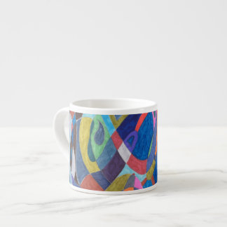 "Color Rush" Abstract Art Espresso Cup