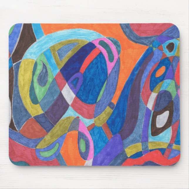 "Color Rush" Abstract Mouse Pad (Front)