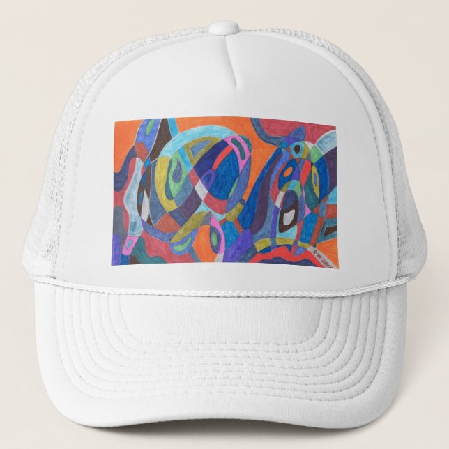 "Color Rush" Abstract Trucker Hat (Front)