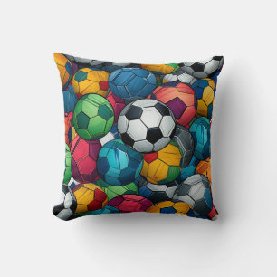 "Color Rush – Soccer Ball Pattern Pillow" Throw Pillow