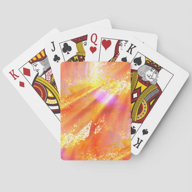 color seamless art background yellow, orange poker cards (Back)