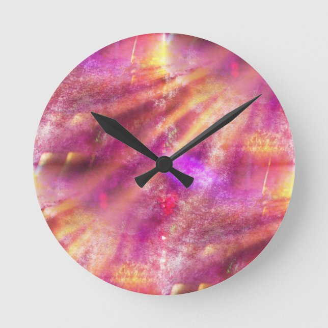 color seamless background purple, pink round clock (Front)