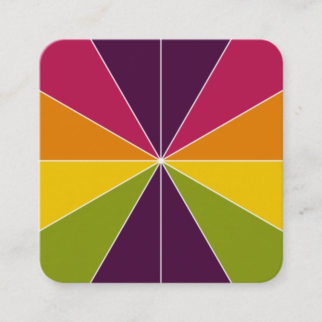 Color Segments 02 Square Business Card (Front)