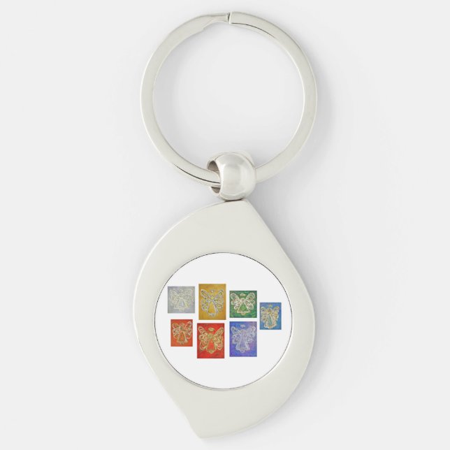 Color Series Guardian Angel Custom Keychains (Front)