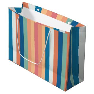 Color Shade Stripes Birthday Large Gift Bag