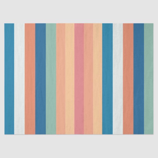 Color Shade Stripes Birthday Tissue Paper (Front)