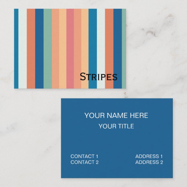 Color Shade Stripes  Business Card (Front/Back)