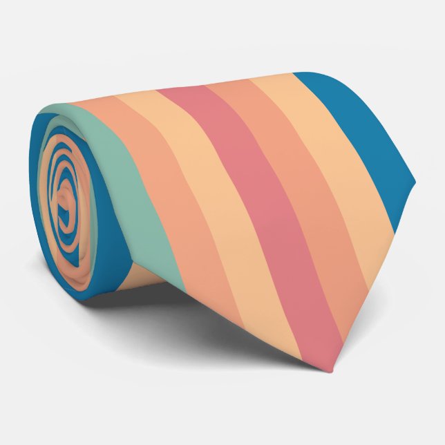 Color Shade Stripes Neck Tie (Rolled)