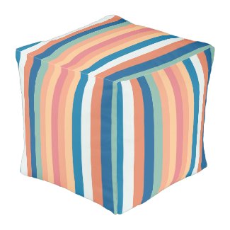 Color Shade Stripes Pouf