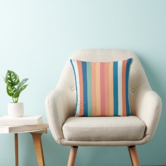 Color Shade Stripes Throw Pillow