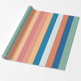 Color Shade Stripes Wrapping Paper