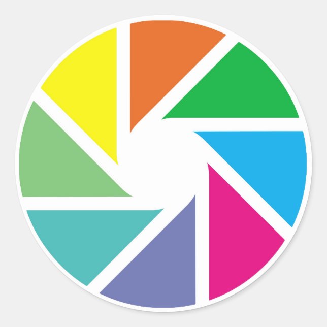 Color shapes classic round sticker (Front)