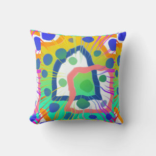 Color Shapes Dynamo Throw Pillow
