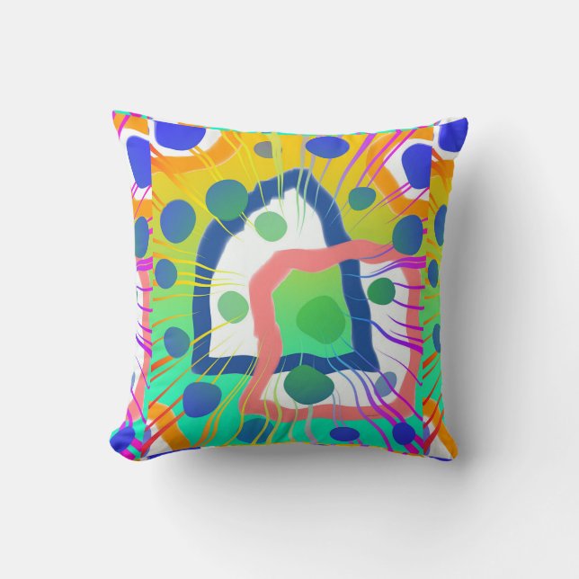 Color Shapes Dynamo Throw Pillow (Front)
