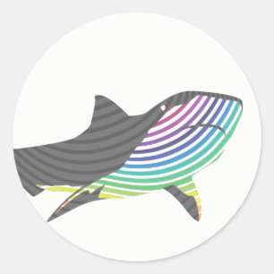 Color Shark Swirl Classic Round Sticker