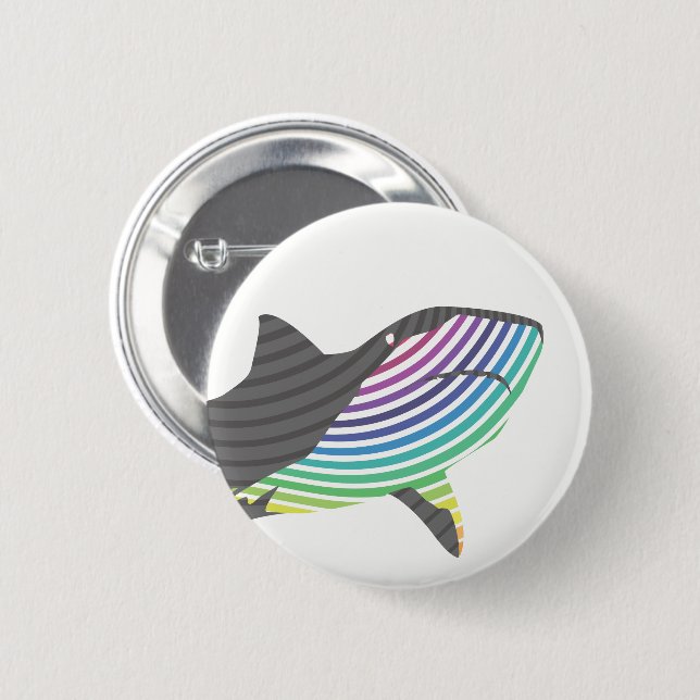 Color Shark Swirl Pinback Button (Front & Back)