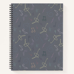 color sheet music pattern notebook