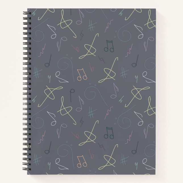 color sheet music pattern notebook (Front)