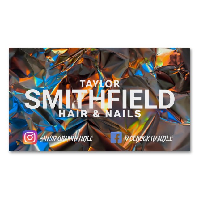 Color Shift Business Card Magnet (Front)