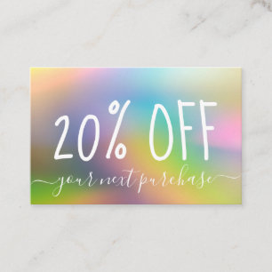 Color Shift Discount Coupon Card