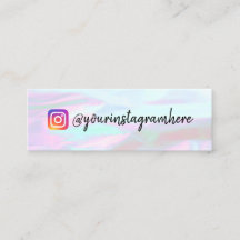 Color Shift Holographic Mini Business Card