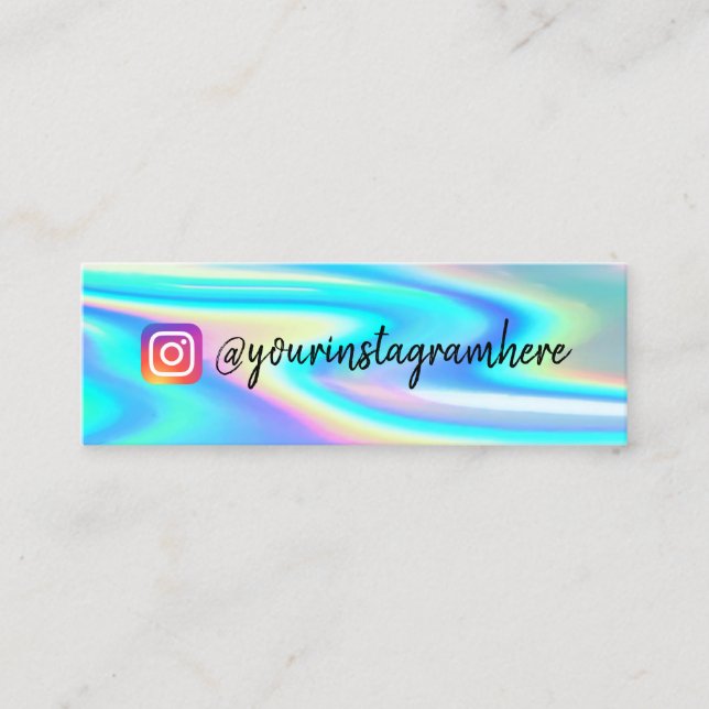 Color Shift Holographic Mini Business Card (Front)