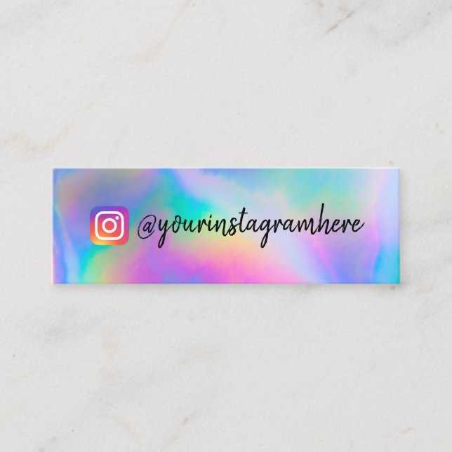 Color Shift Holographic Mini Business Card (Front)