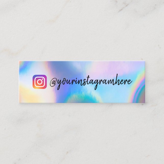 Color Shift Holographic Mini Business Card (Front)
