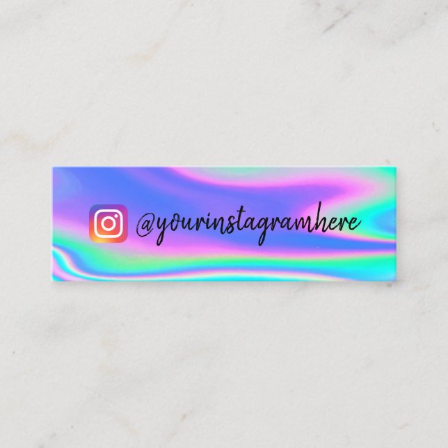 Color Shift Holographic Mini Business Card (Front)