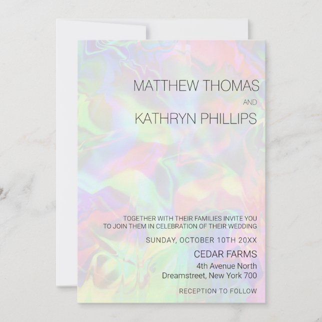 Color Shift Wedding Invitation (Front)