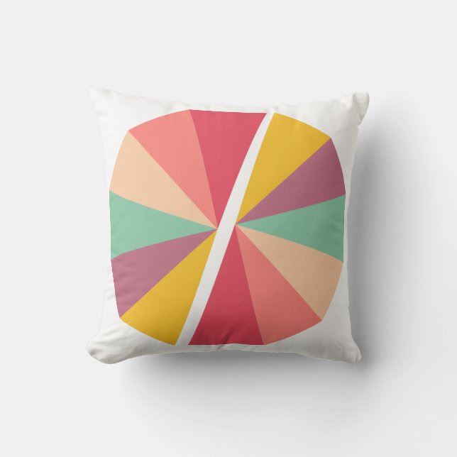 Color Slices Throw Pillow (Front)