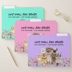 color Small Dogs grooming boutique pet sitter File Folder