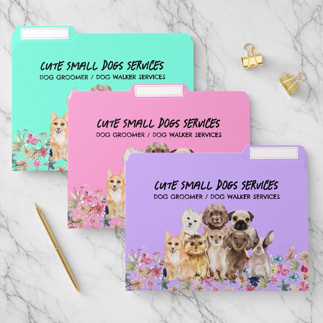 color Small Dogs grooming boutique pet sitter File Folder
