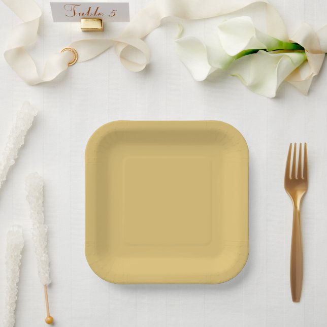 Color Solid Brass Paper Plates (Wedding)