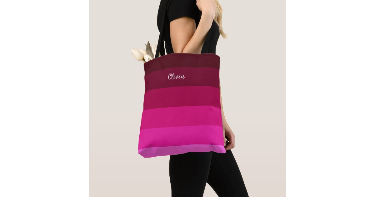 Personalized Stripe Tote Choose Color