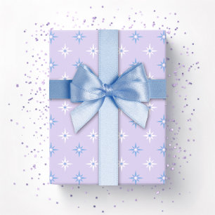 Color Sparkle Stars in Blue and Purple Wrapping Paper