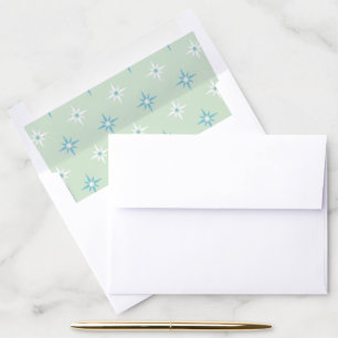 Color Sparkle Stars in Green and Aqua Envelope Liner