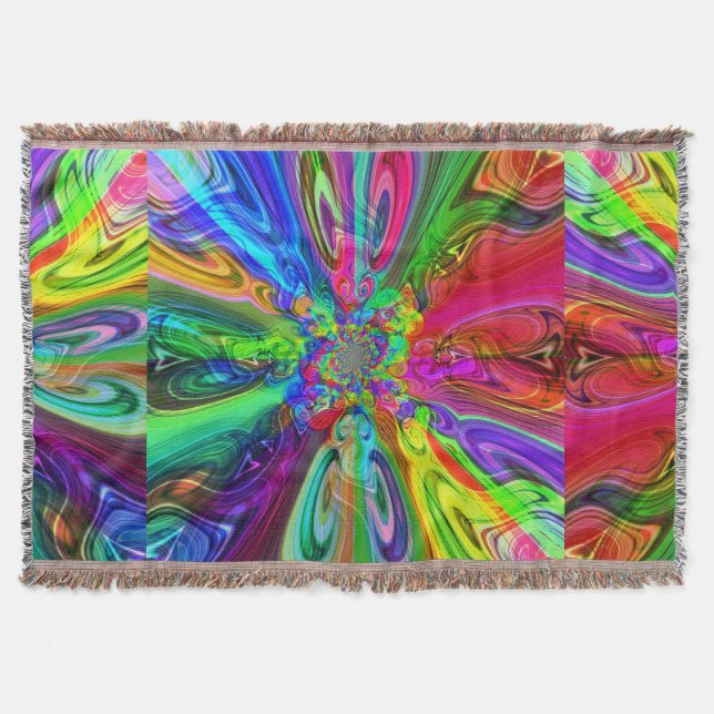 Color Spectrum Flares Throw Blanket (Front)