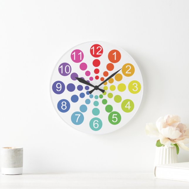 Color Spectrum Large Clock | Zazzle
