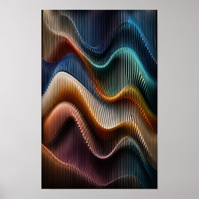 Color Spectrum Parametric Wave Wall Art (Front)