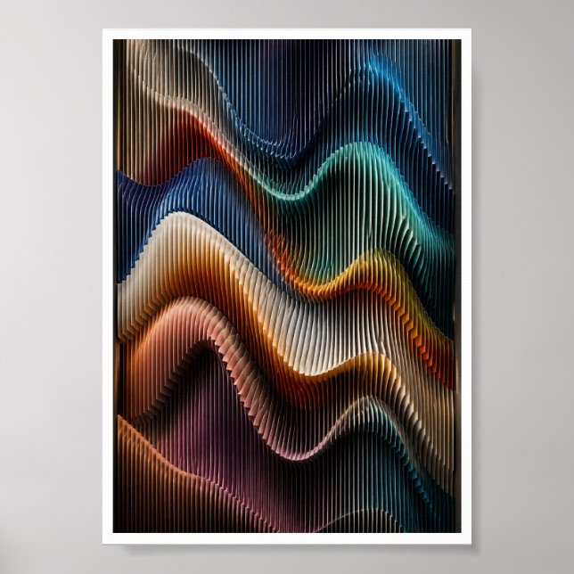 Color Spectrum Parametric Wave Wall Art (Front)