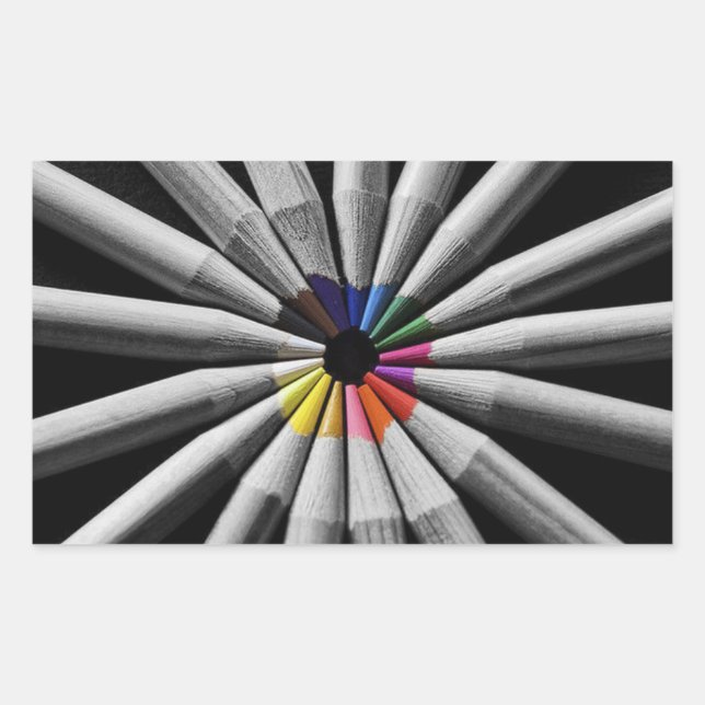 Color Spectrum Pencils Rectangular Sticker (Front)