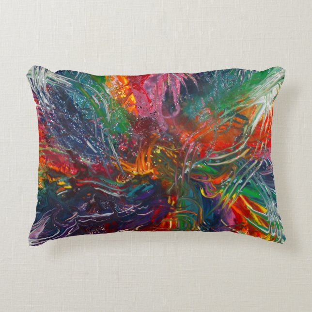 Color Spectrum Pinwheel Accent Pillow (Front)
