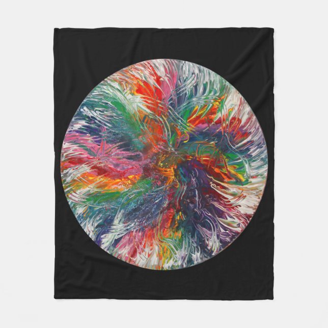 Color Spectrum Pinwheel Fleece Blanket (Front)