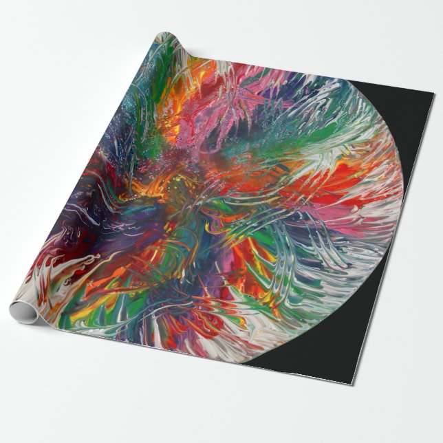 Color Spectrum Pinwheel Wrapping Paper (Unrolled)